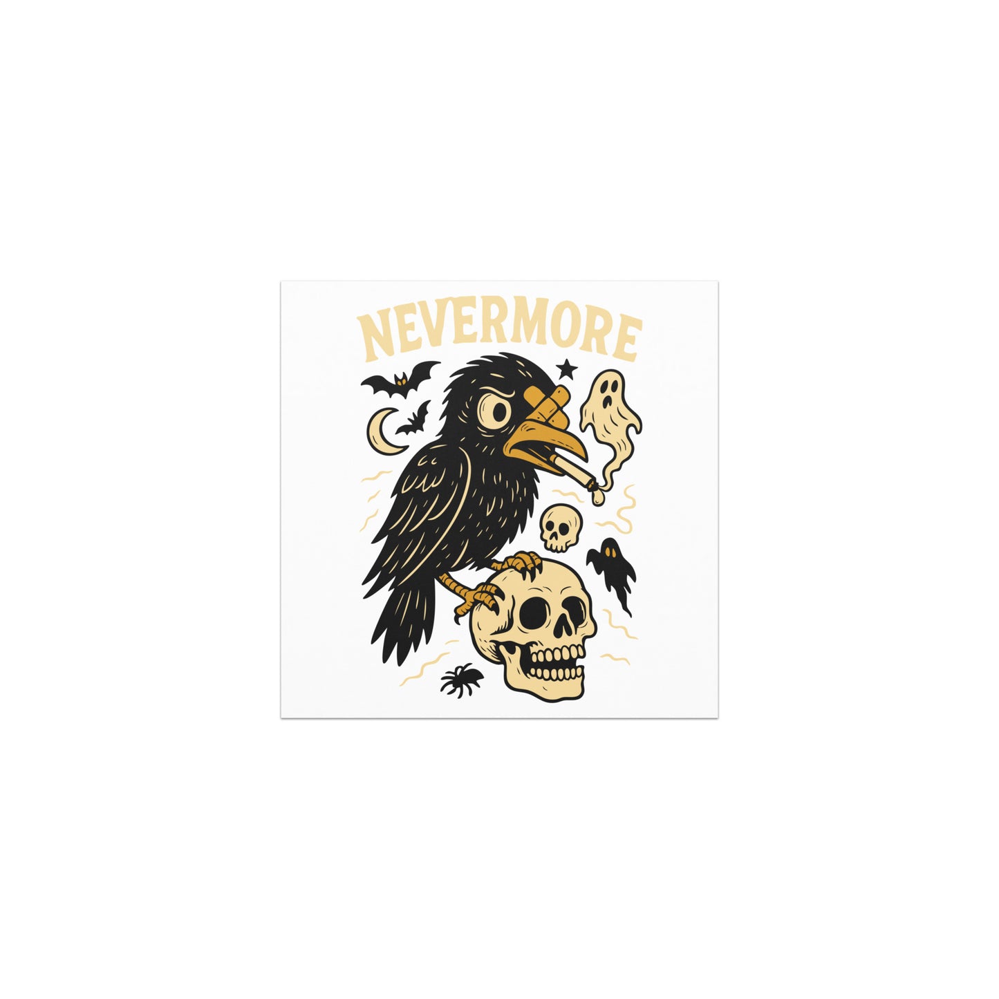 Raven Over Skull Nevermore Car magnet
