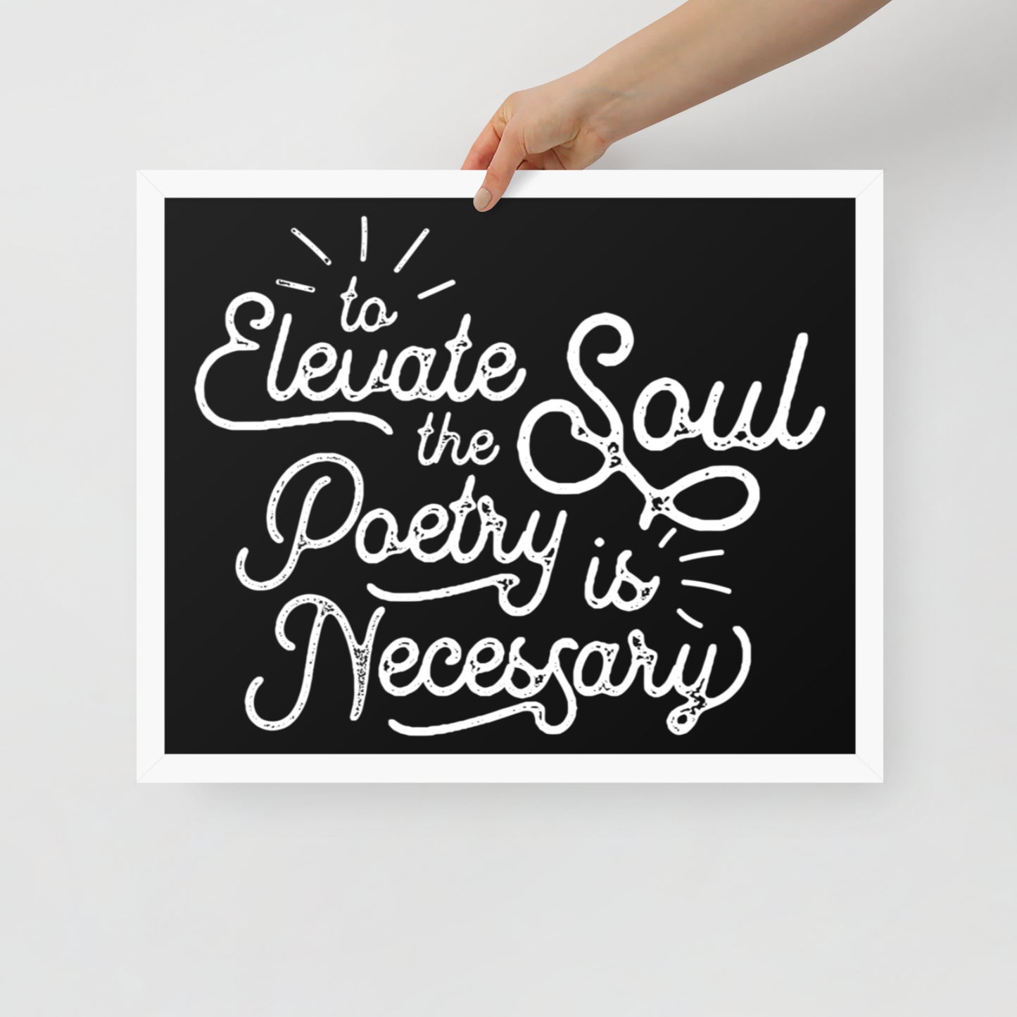 To Elevate the Soul Poetry is Necessary Framed Poster - 16 x 20 White Frame