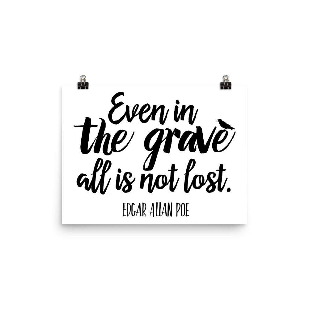Even in the Grave White Poster - 12 x 16
