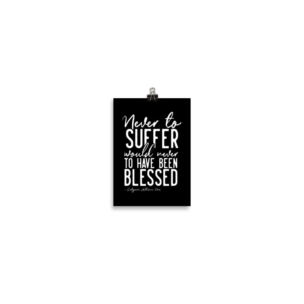 Never to Suffer Edgar Black Poster - 5 x 7