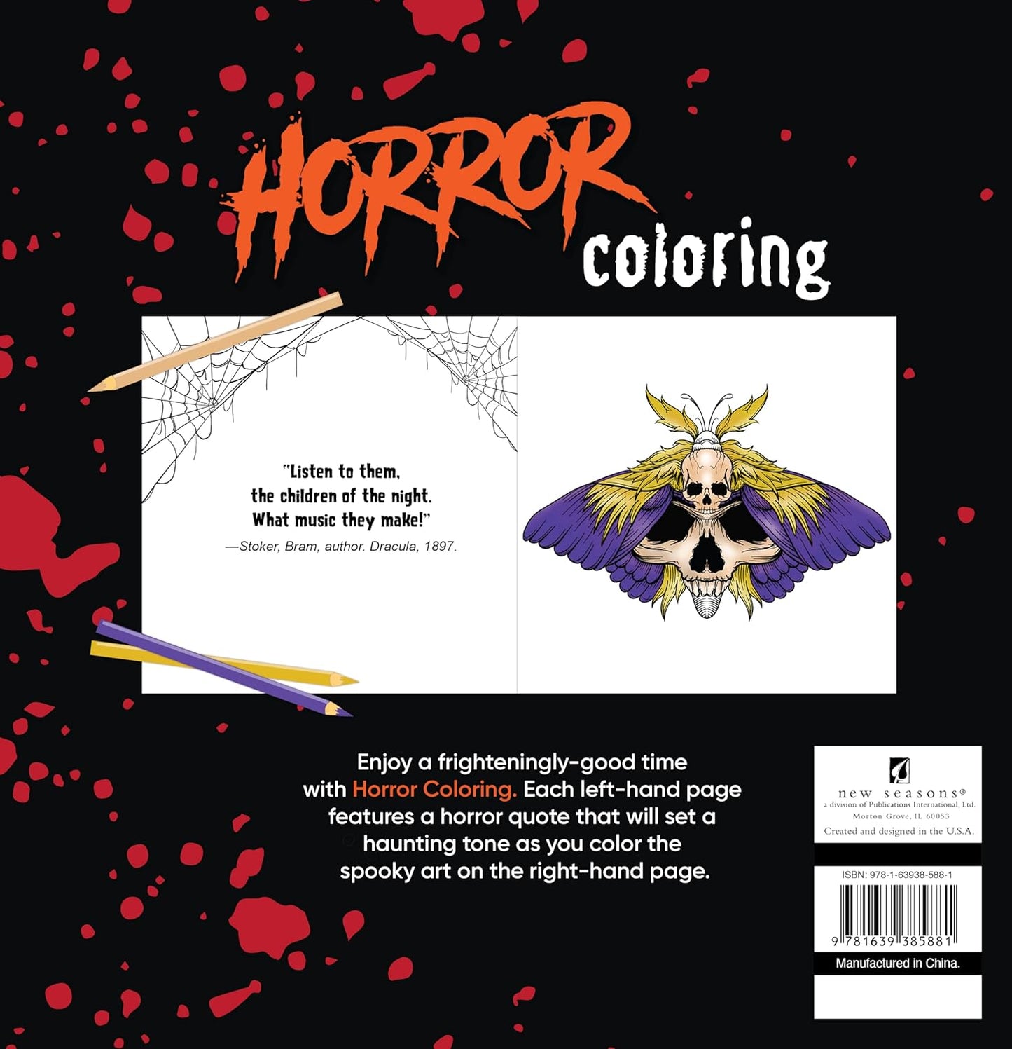 Horror Coloring - A Book with Chilling Quotes & Macabre Art