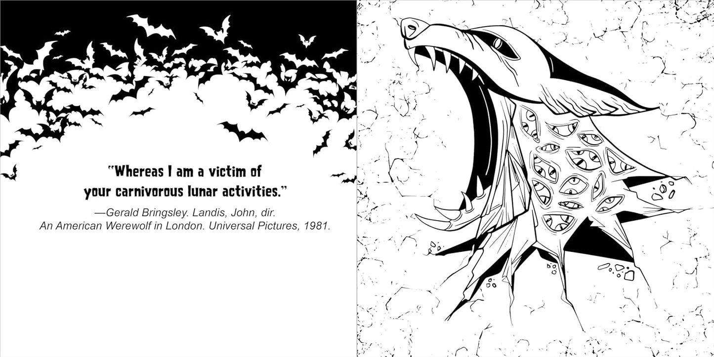 Horror Coloring - A Book with Chilling Quotes & Macabre Art