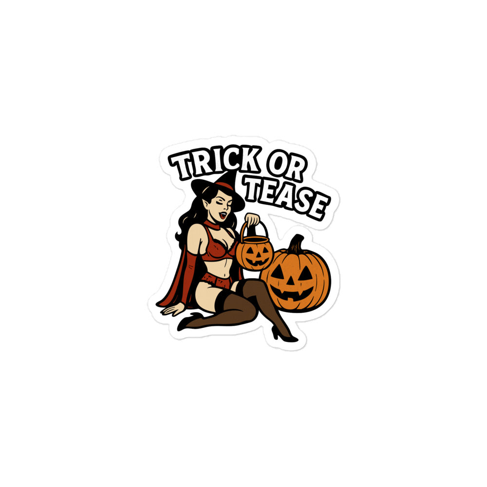Trick or Tease Vinyl Sticker