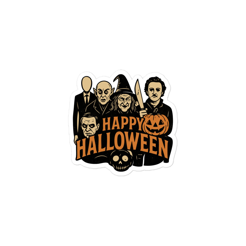 Vintage Monsters Halloween Sticker
