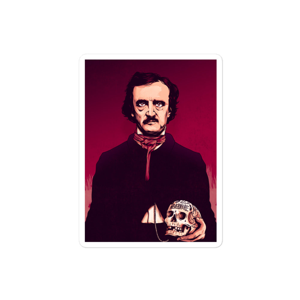 Edgar Allan Poe Illustration Vinyl Sticker