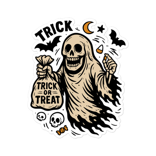 Vintage Ghost Halloween Sticker