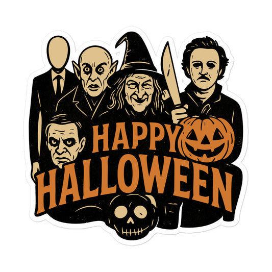 Vintage Monsters Halloween Sticker