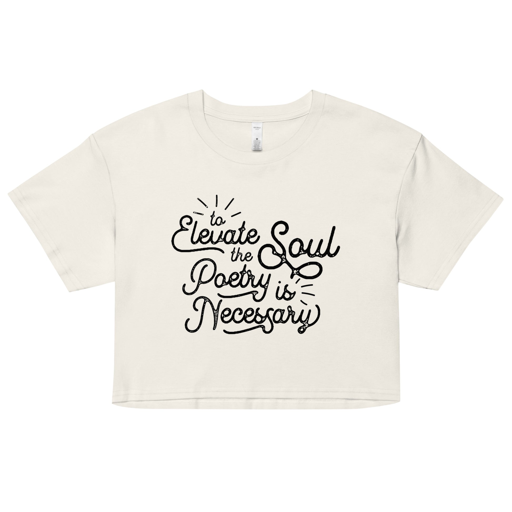 To Elevate the Soul Edgar Allan Poe Quote - Women’s crop top - Ecru Front