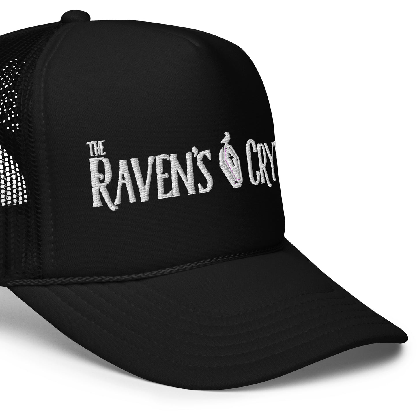 Deep Into the Darkness The Raven's Crypt - Men's t-shirt - Black Hat with White Text
