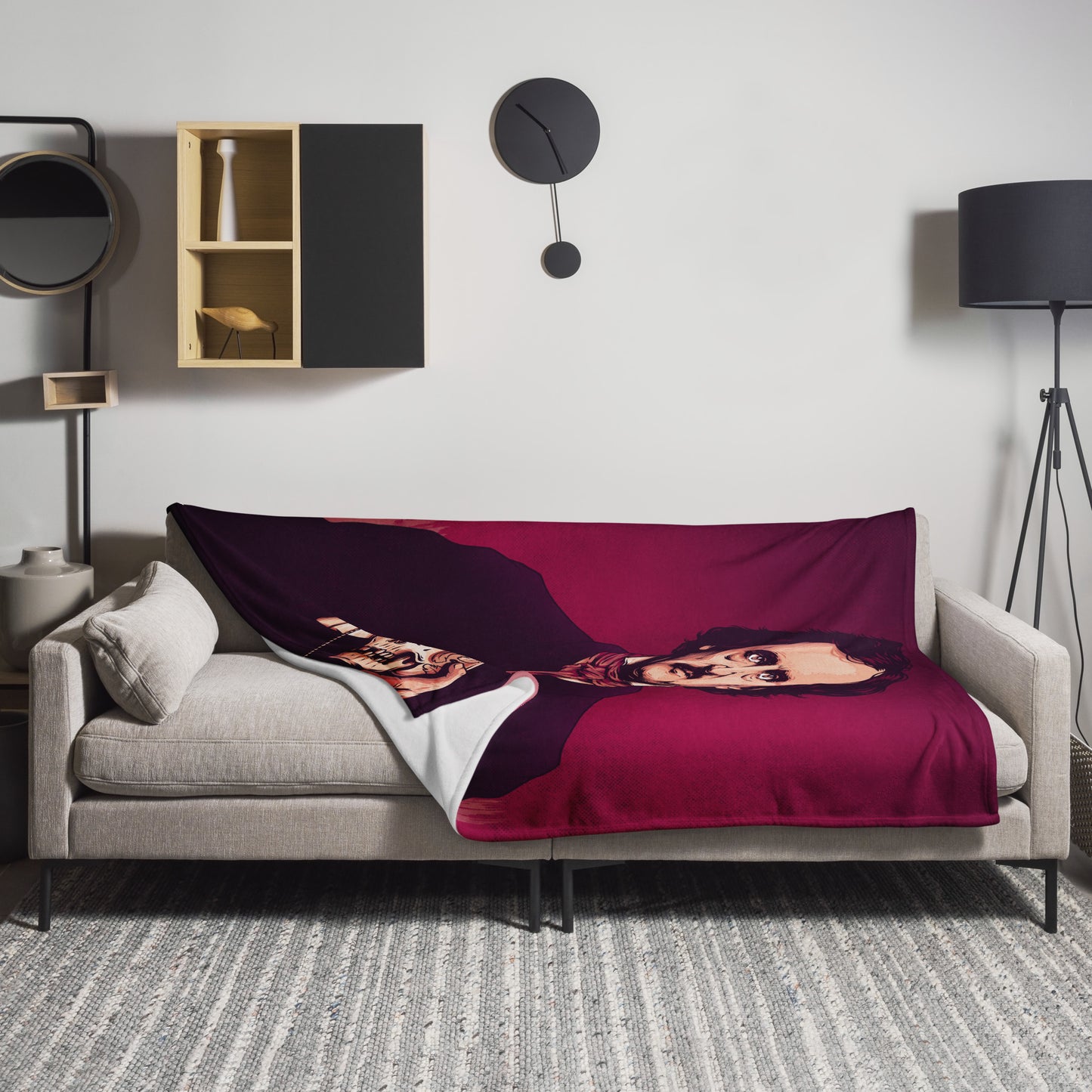 Cozy up with 'The Raven's Cozy Nest' throw blanket featuring an Edgar Allan Poe illustration.