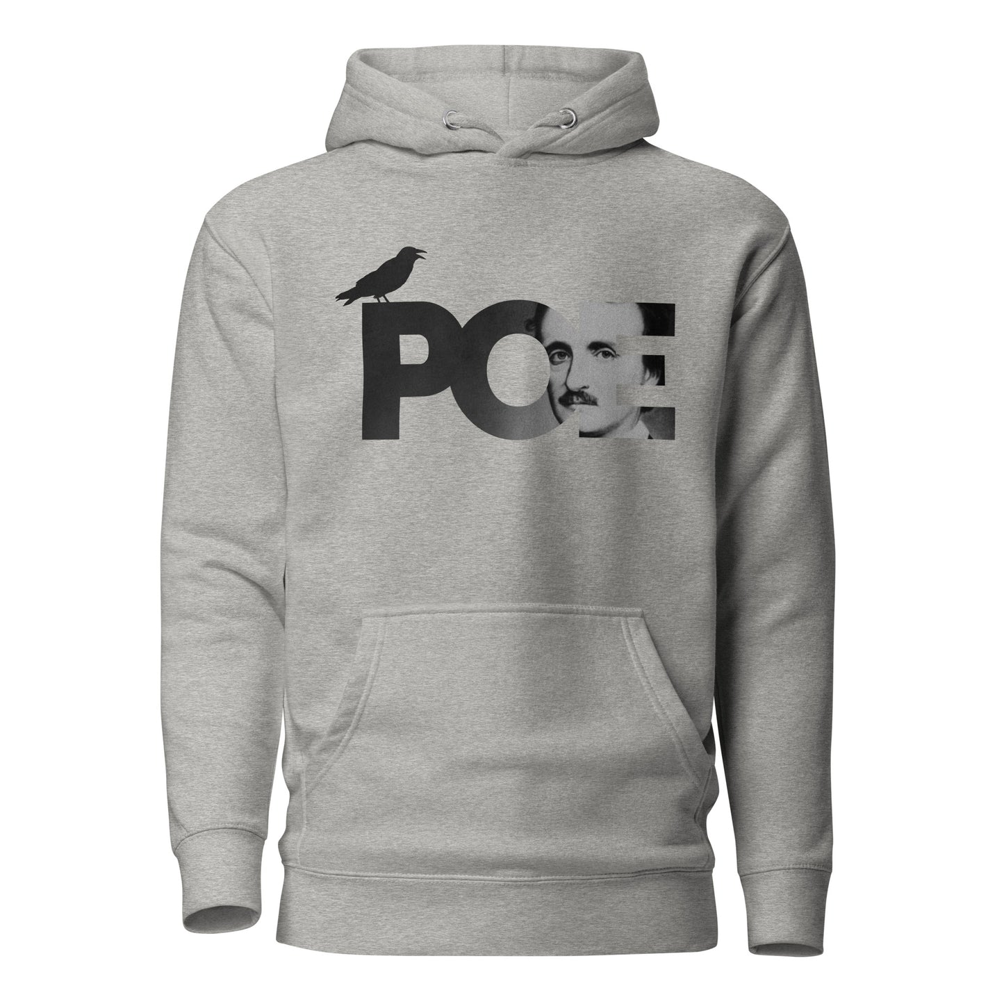 Men's Edgar Allan Poe Hoodie - Carbon Grey Front