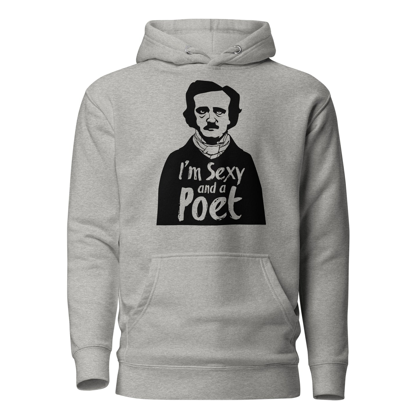 Women's Edgar Allan Poe Unisex Premium Hoodie - Carbon Grey Front