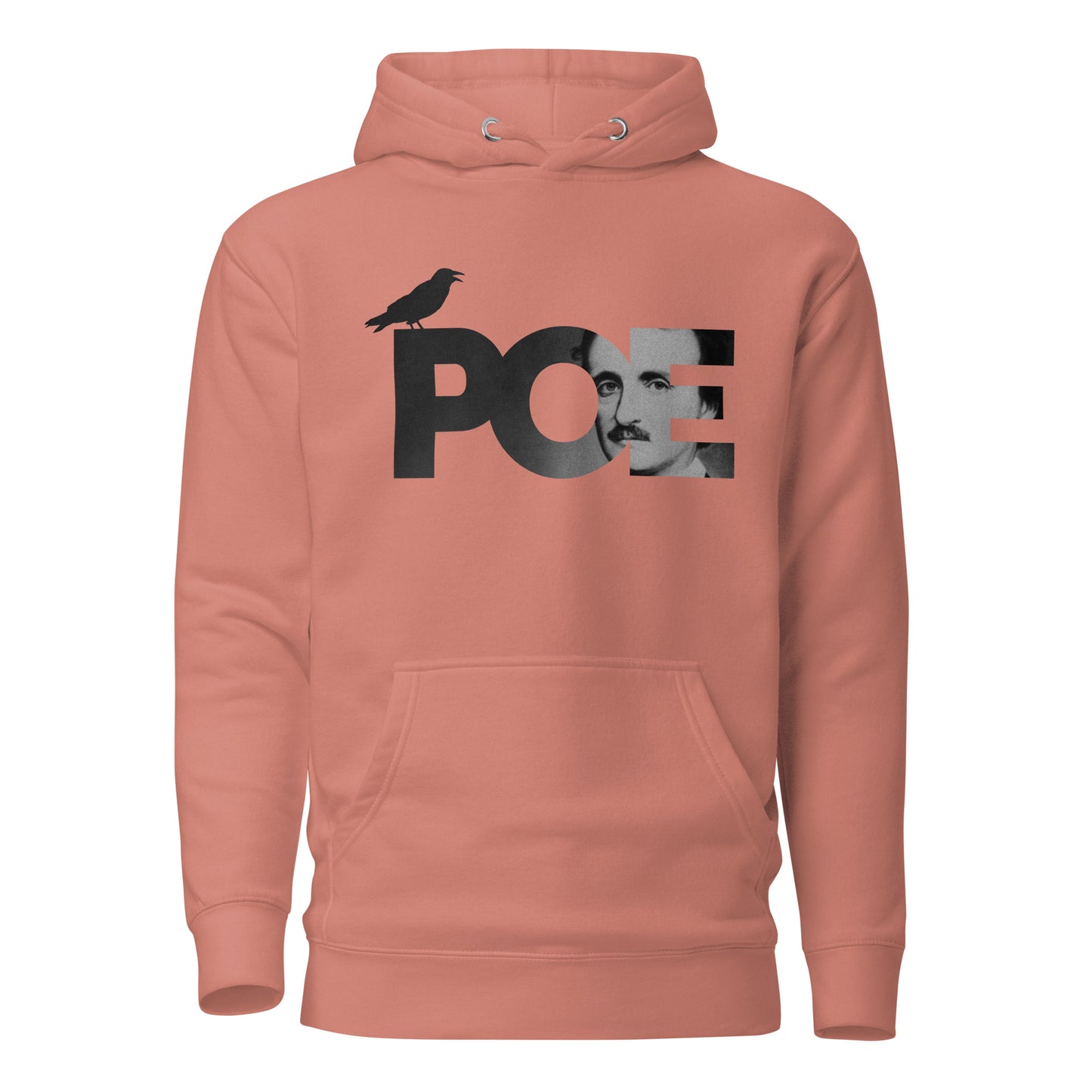 Men's Edgar Allan Poe Hoodie - Dusty Rose Front