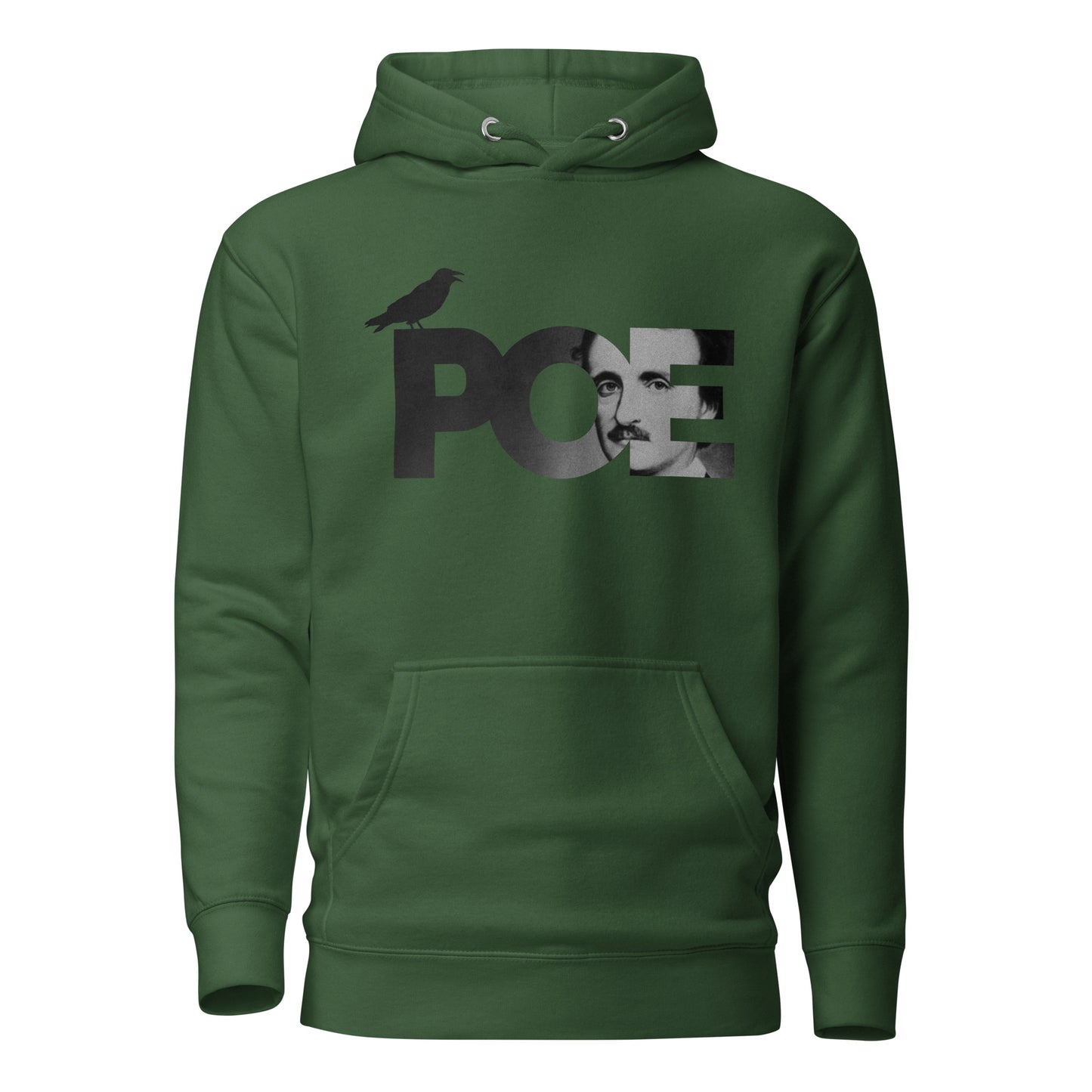 Men's Edgar Allan Poe Hoodie - Forest Green Front
