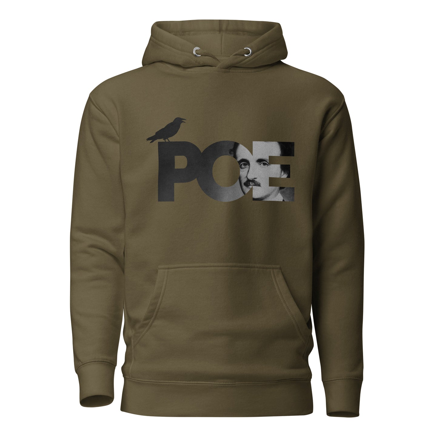 Women's Edgar Allan Poe Unisex Premium Hoodie - Military Green Front
