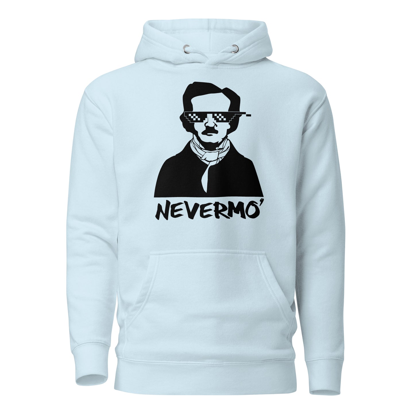 Men's Edgar Allan Poe "Nevermo" Hoodie - Sky Blue Front