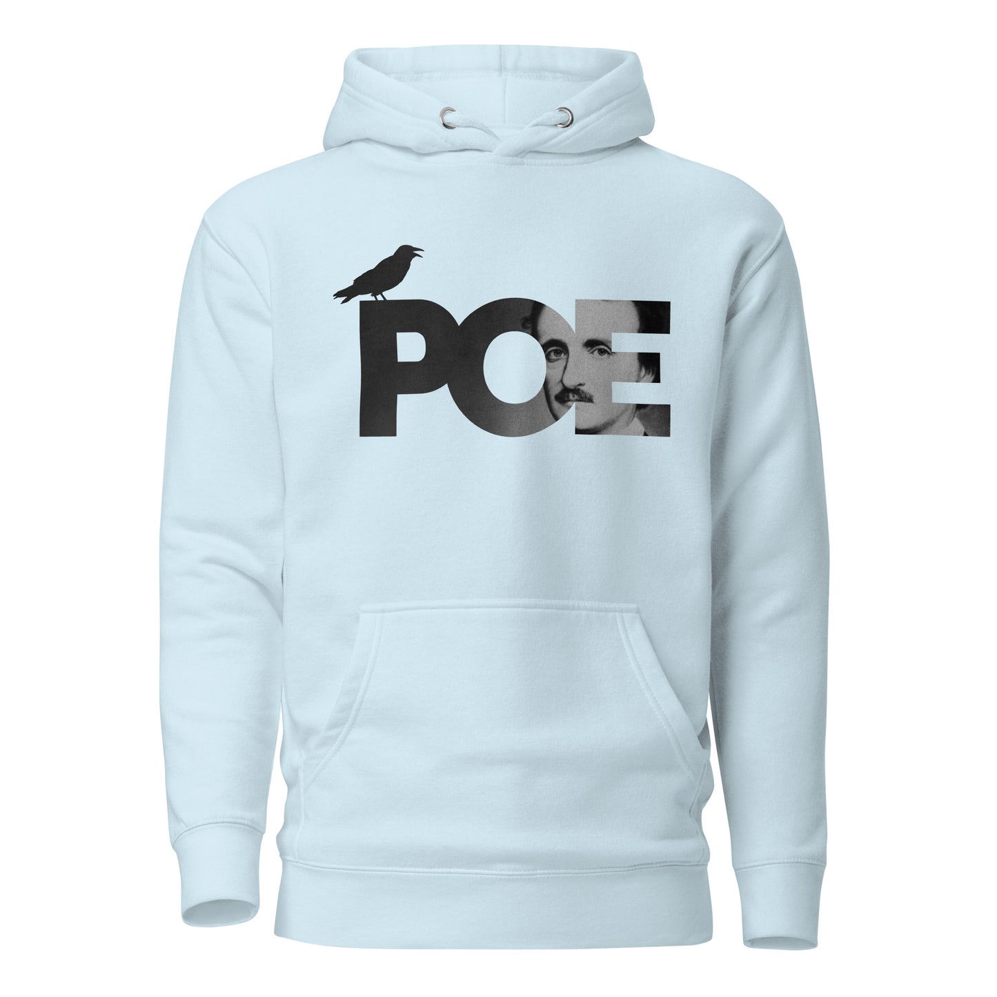 Men's Edgar Allan Poe Hoodie - Sky Blue Front