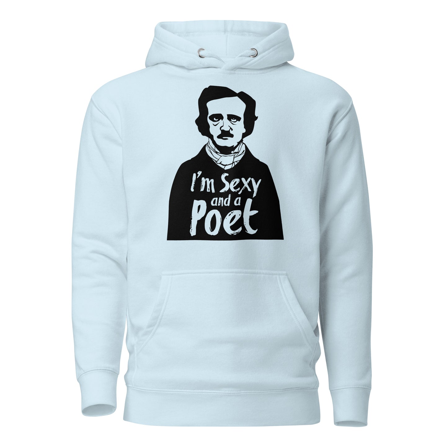 Women's Edgar Allan Poe Unisex Premium Hoodie - Sky Blue Front