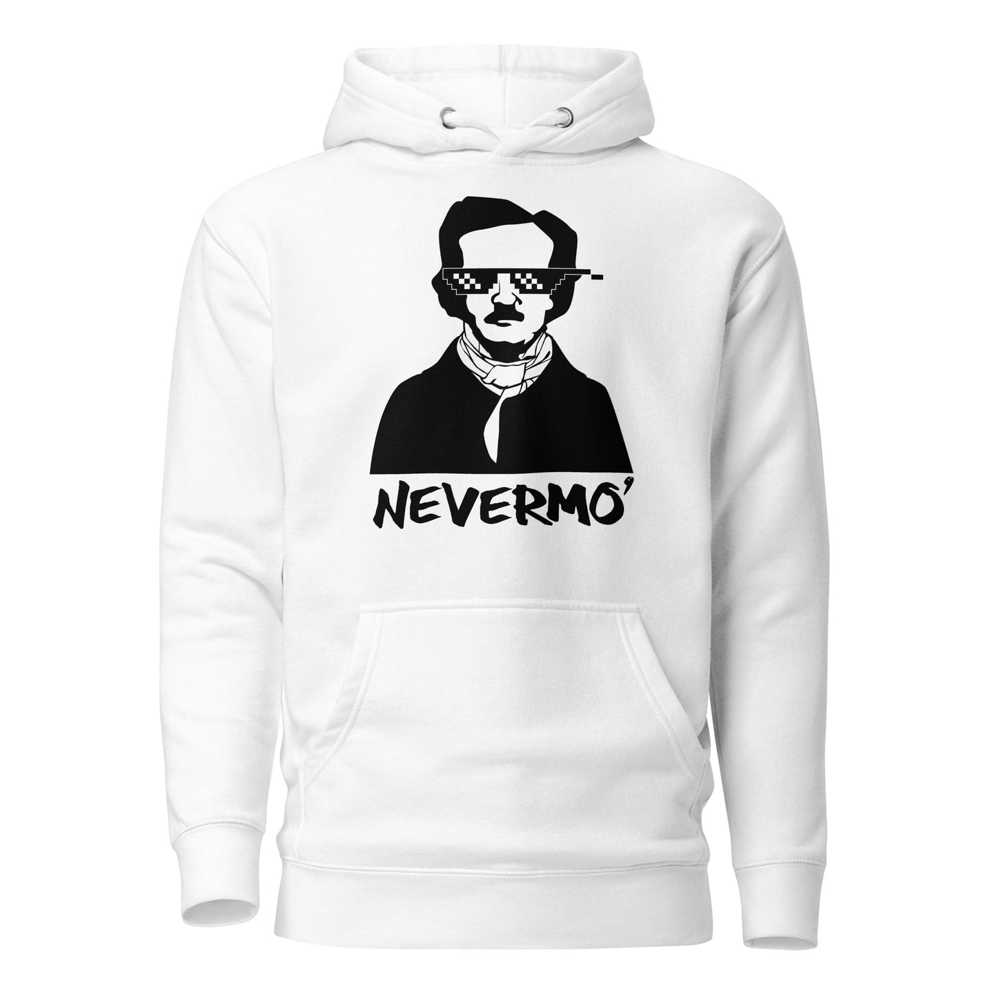Men's Edgar Allan Poe "Nevermo" Hoodie - White Front