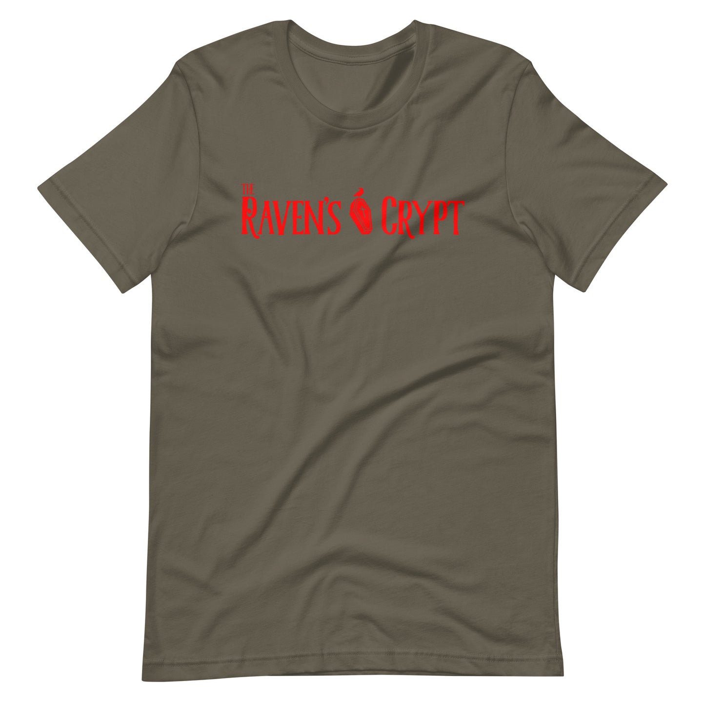 The Raven's Crypt Red Logo - Unisex t-shirt - Army Front