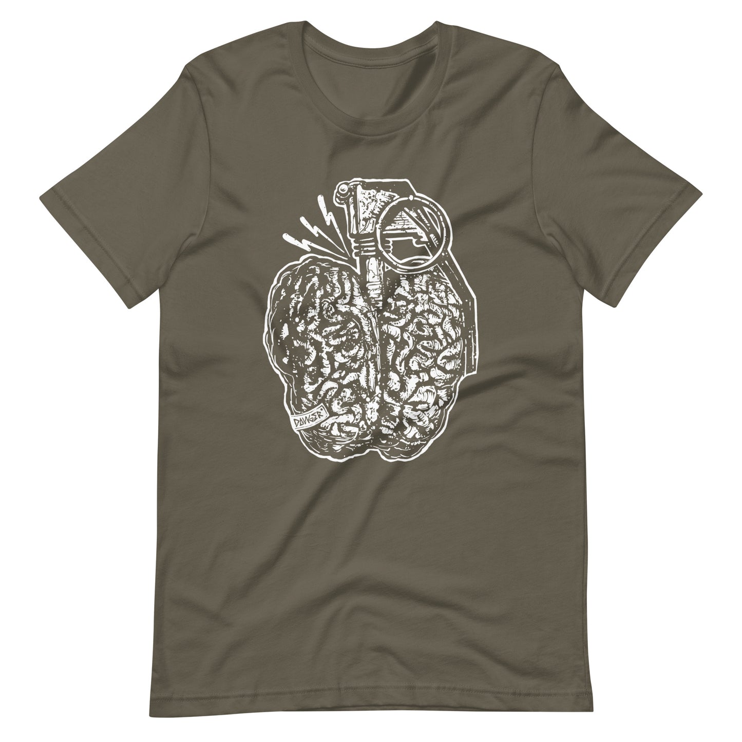 Brain Boom White - Men's t-shirt - Army Front