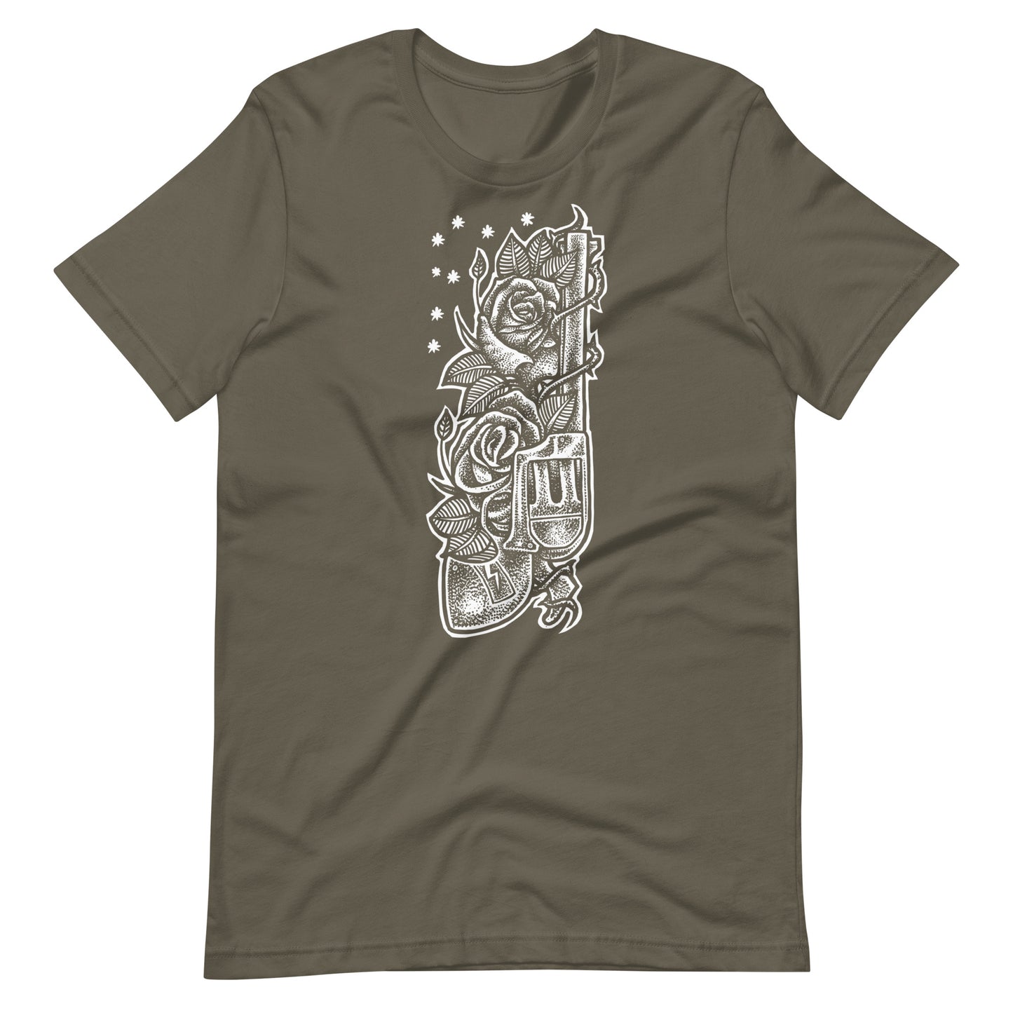Gun White - Men's t-shirt - Army Front