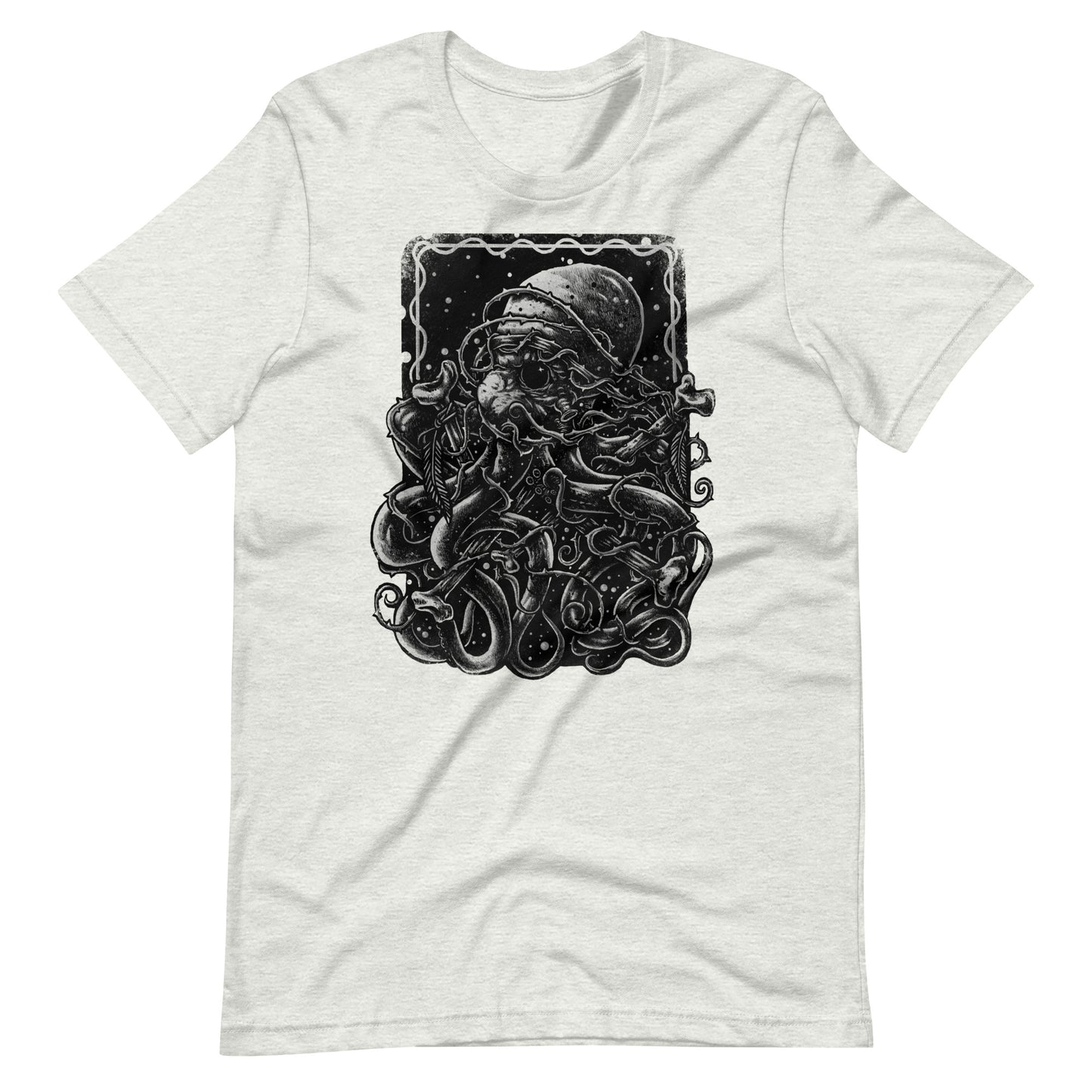 Spiny Octopus Black - Men's t-shirt - Ash Front