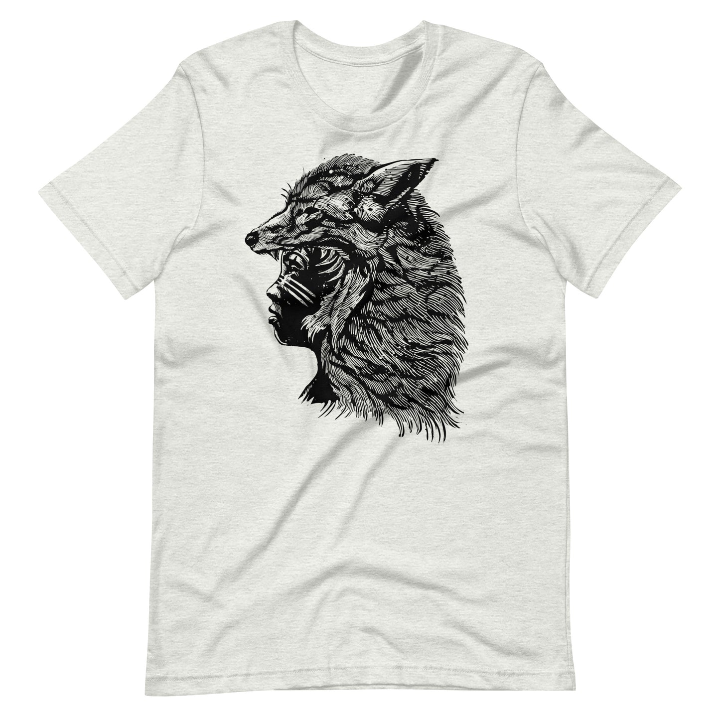 Fox Girl Black - Men's t-shirt - Ash Front