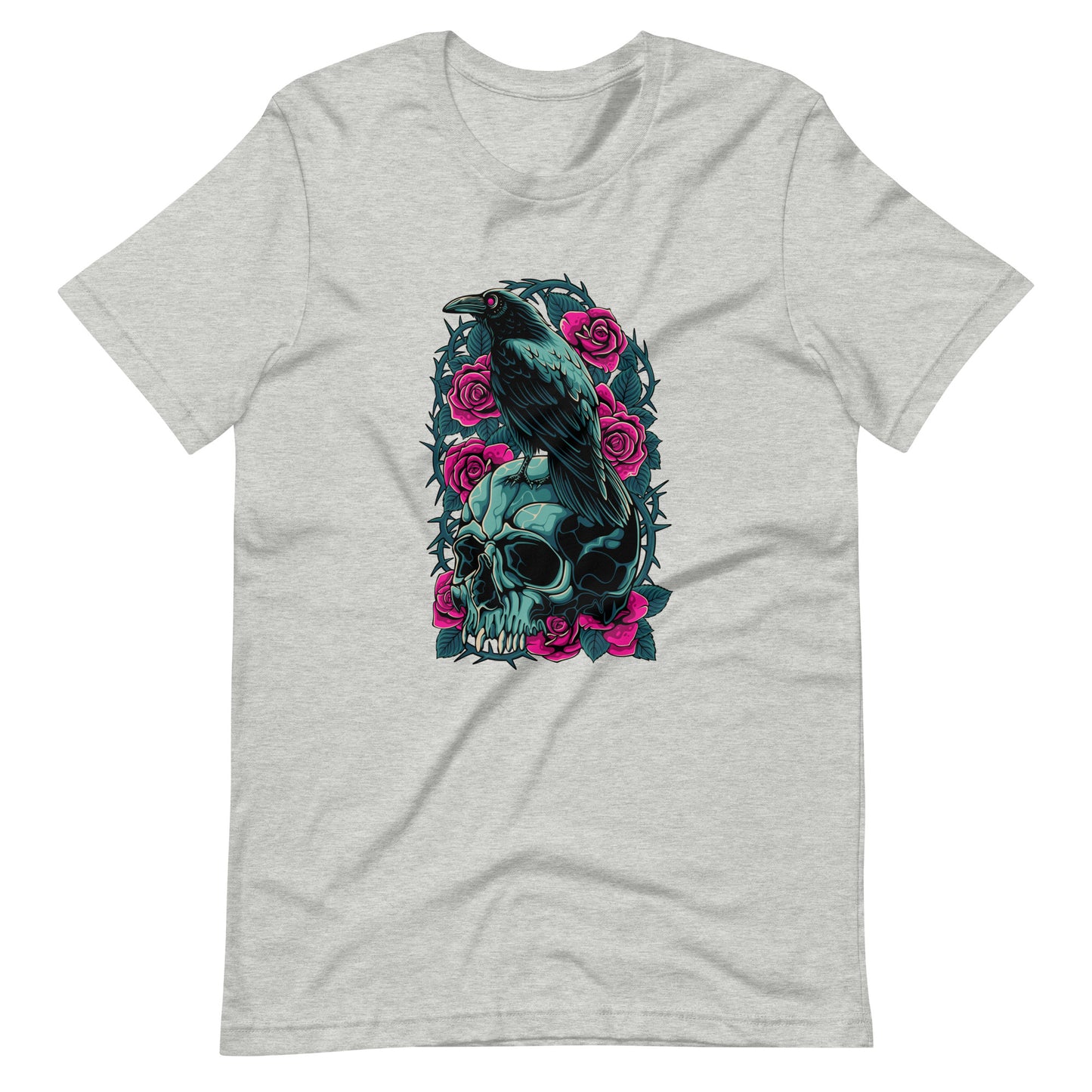 The Raven's Crypt Raven on Skull - Men's t-shirt - Athletic Heather Front
