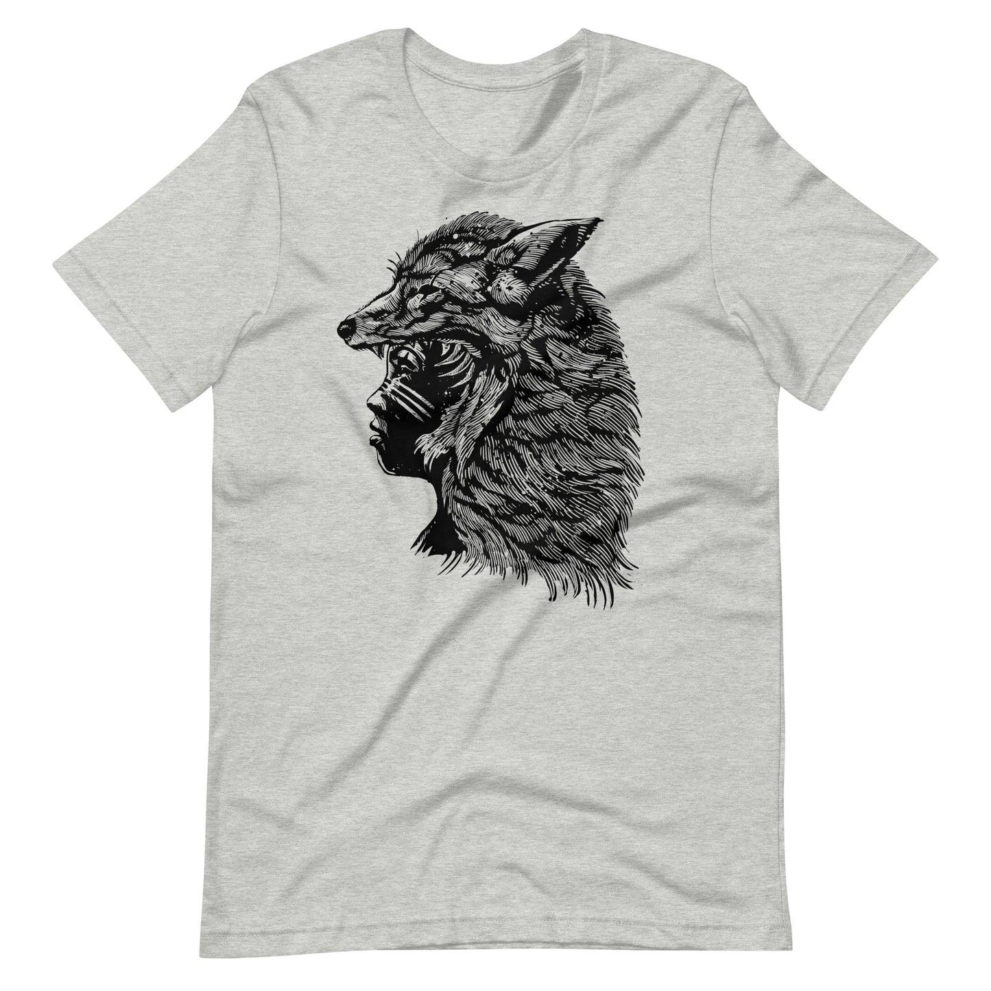 Fox Girl Black - Men's t-shirt - Athletic Heather Front