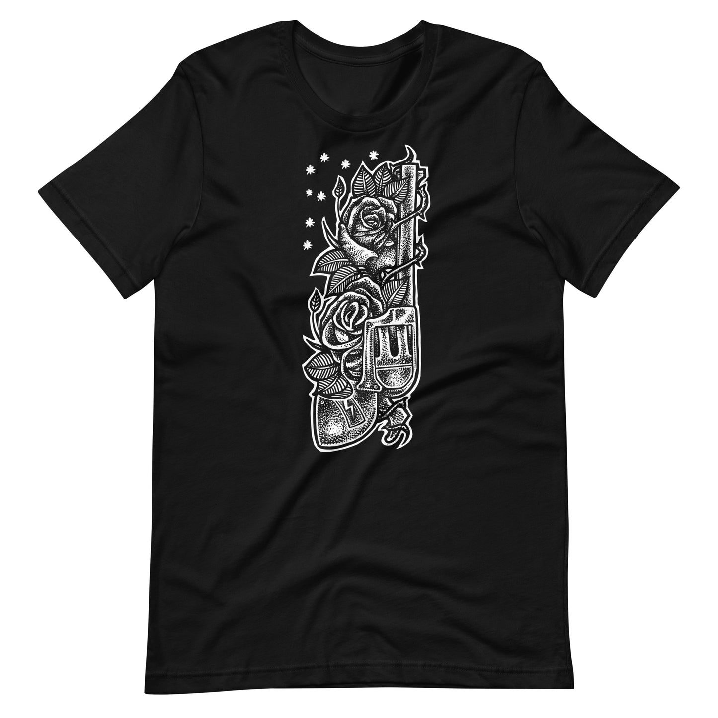 Gun White - Men's t-shirt - Black Front