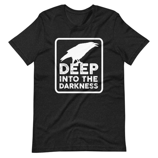 Raven Deep Into the Darkness - Men's t-shirt- Black Heather Front