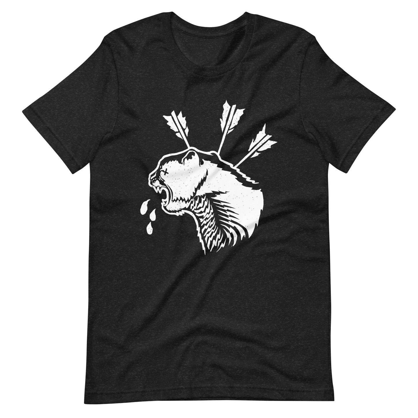 Cat Dead White - Men's t-shirt - Black Heather Front