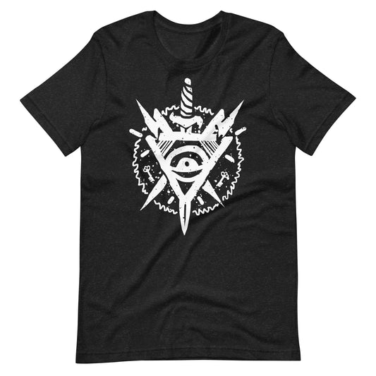 Triangle Eye White - Men's t-shirt - Black Heather Front