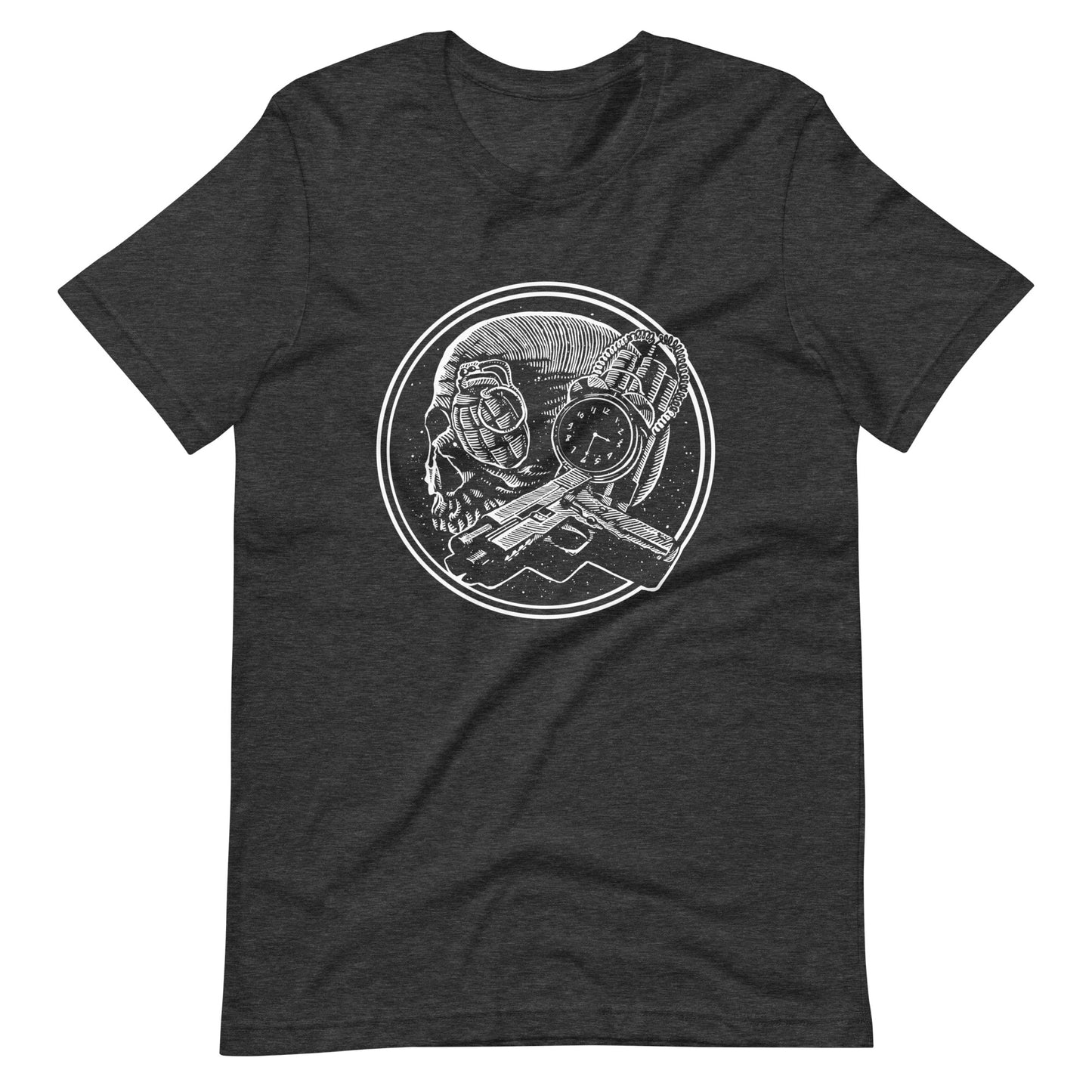 Boom as Hell White - Men's t-shirt - Dark Grey Heather Front