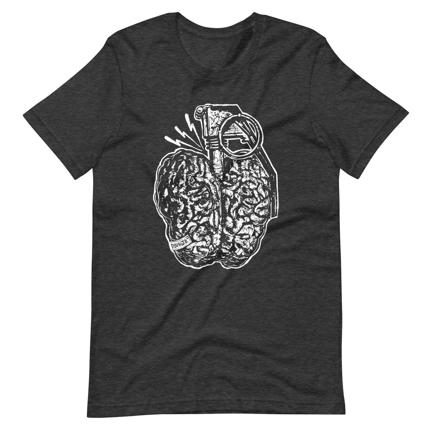 Brain Boom White - Men's t-shirt - Dark Grey Heather Front