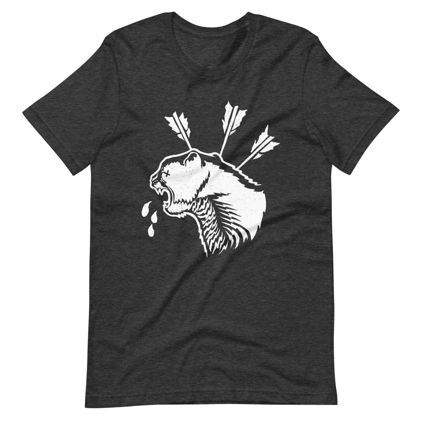 Cat Dead White - Men's t-shirt - Dark Grey Heather Front