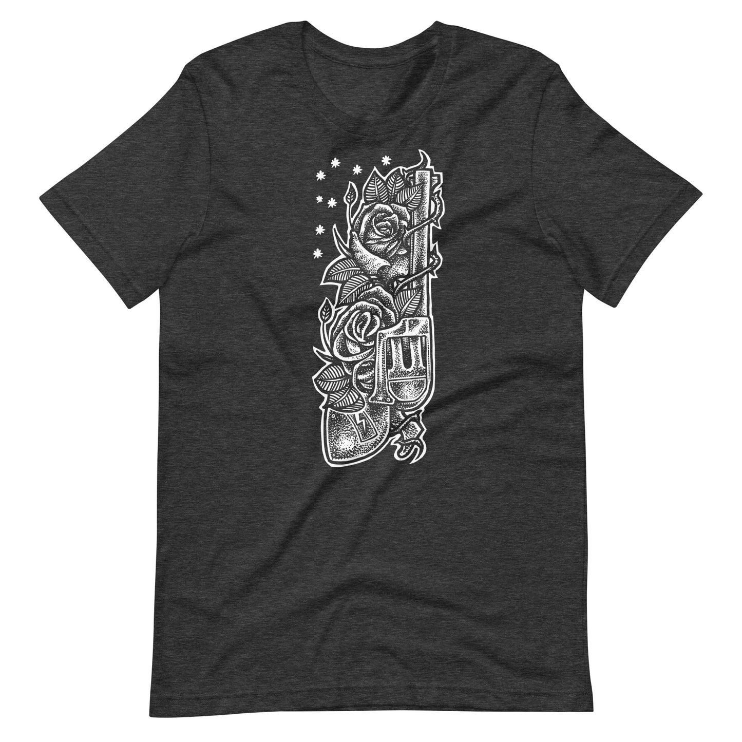 Gun White - Men's t-shirt - Dark Grey Heather Front