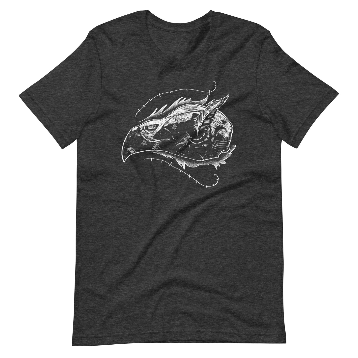 Skull Bird White - Men's t-shirt - Dark Grey Heather Front