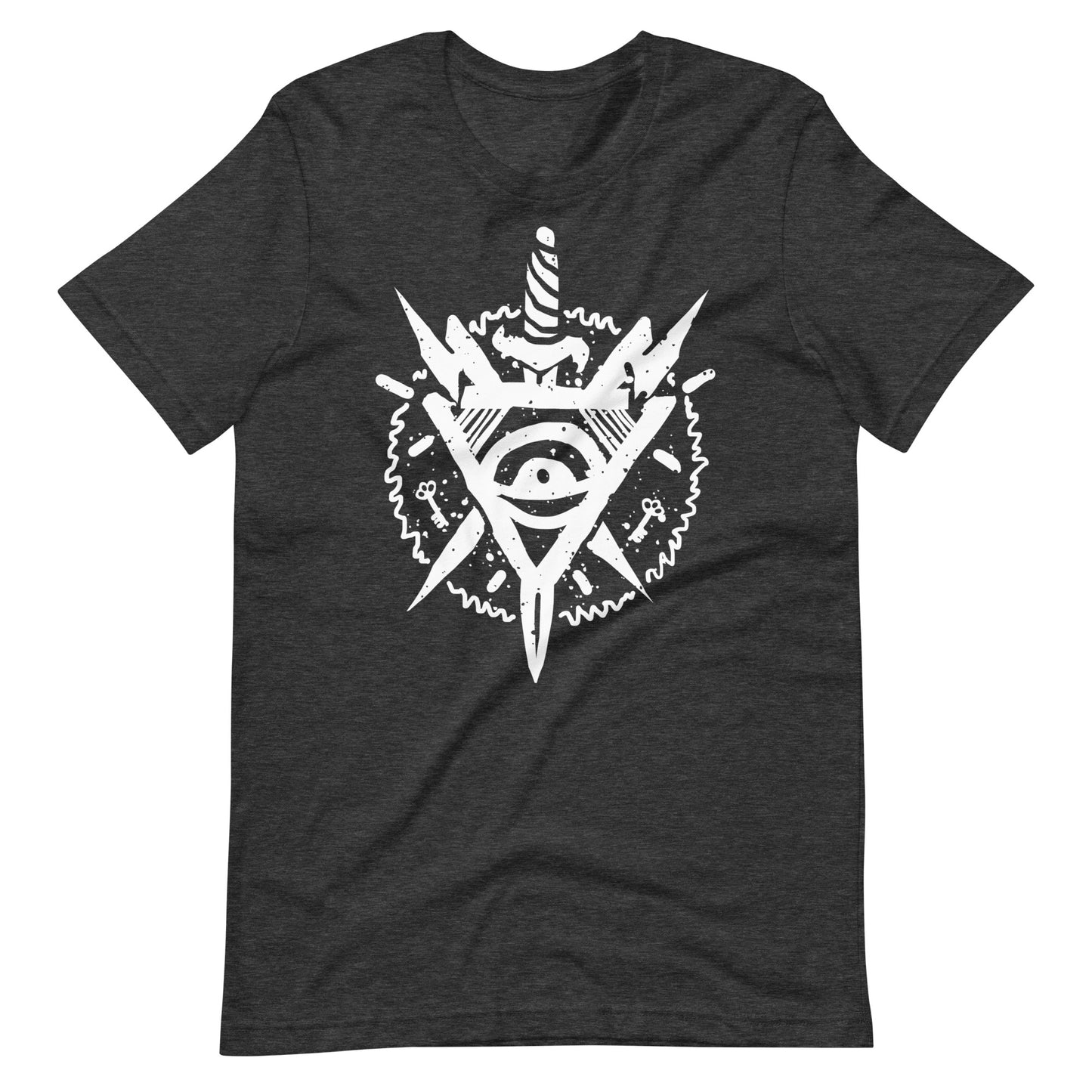Triangle Eye White - Men's t-shirt - Dark Grey Heather Front