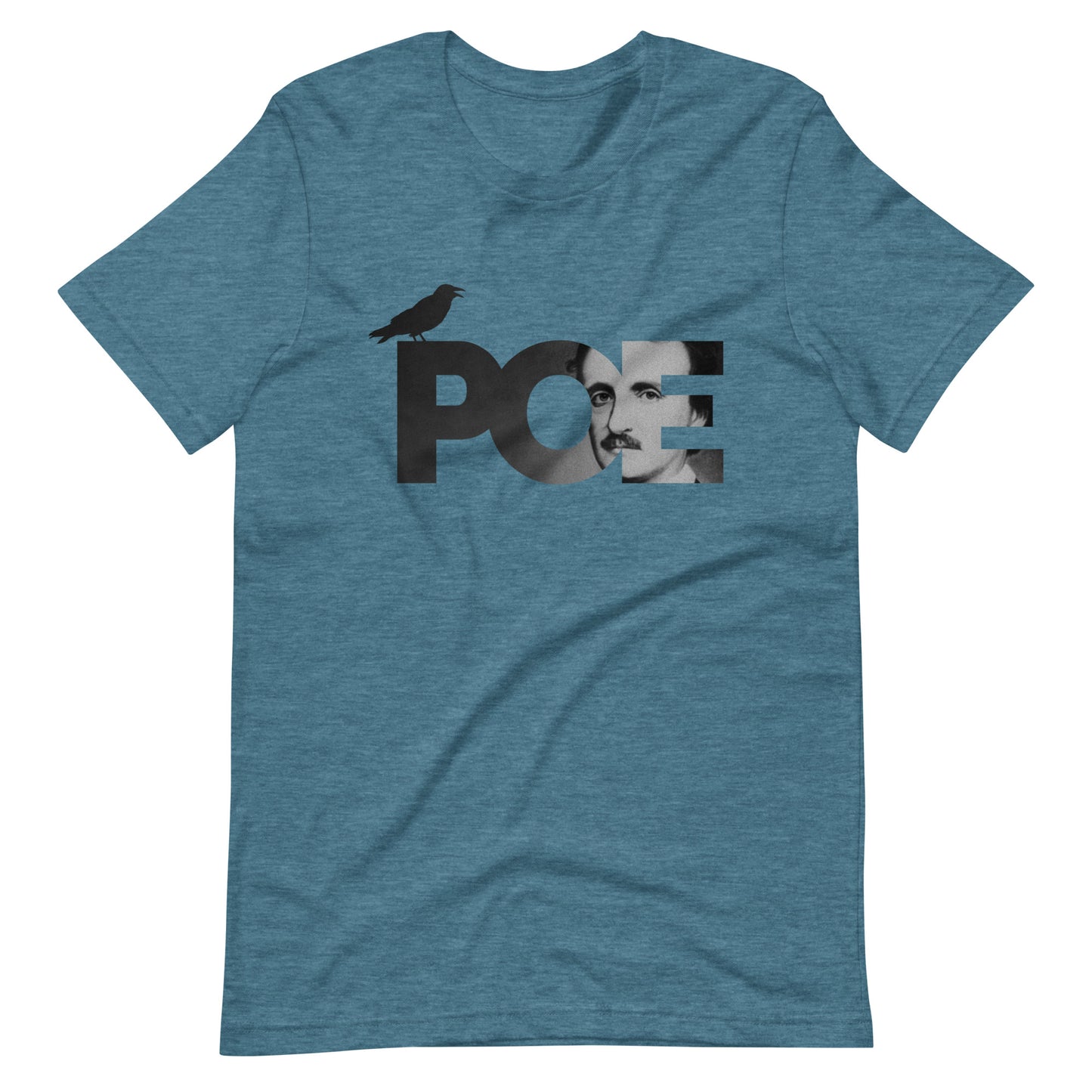Women's Edgar Allan Poe t-shirt - Heather Deep Teal Front