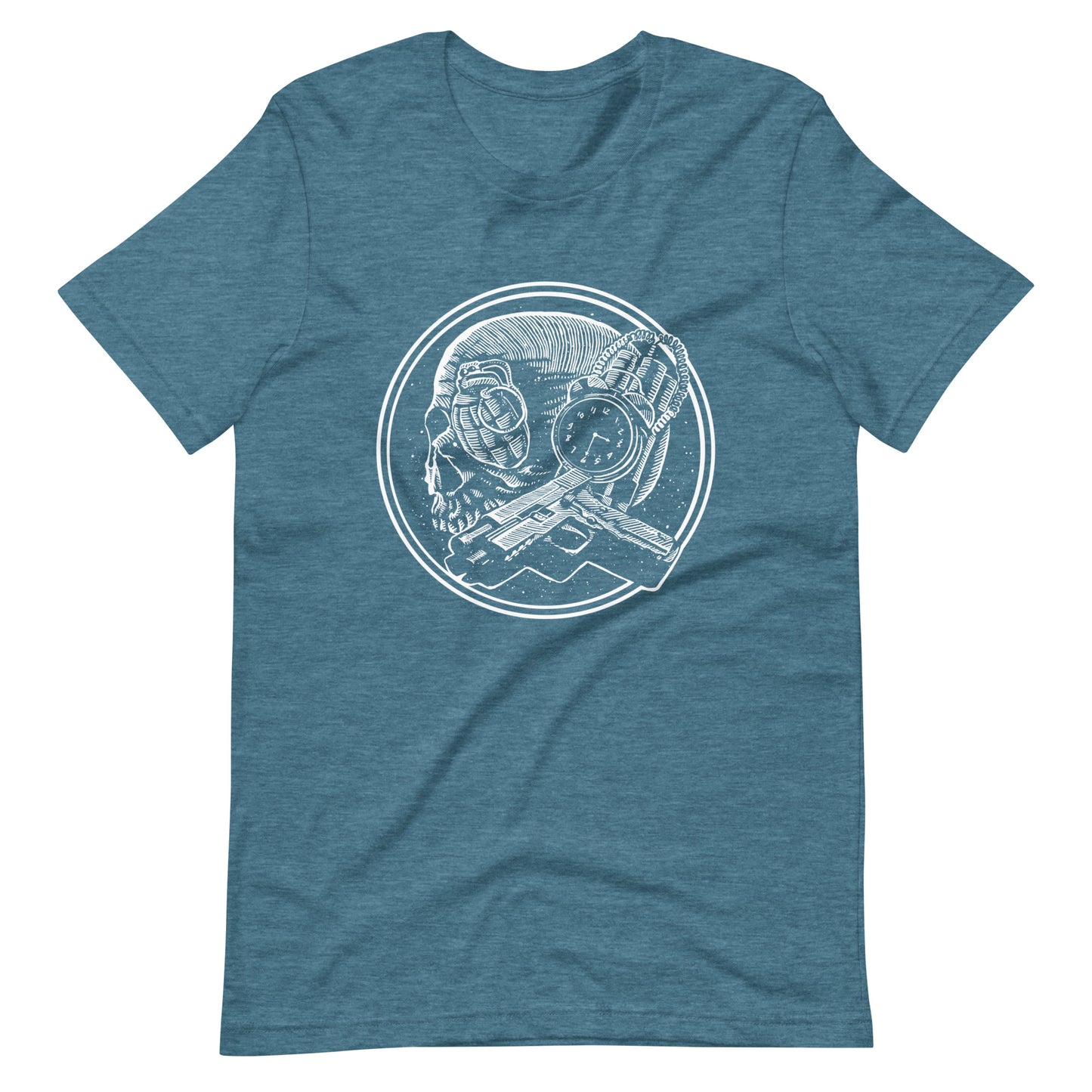 Boom as Hell White - Men's t-shirt - Heather Deep Teal Front