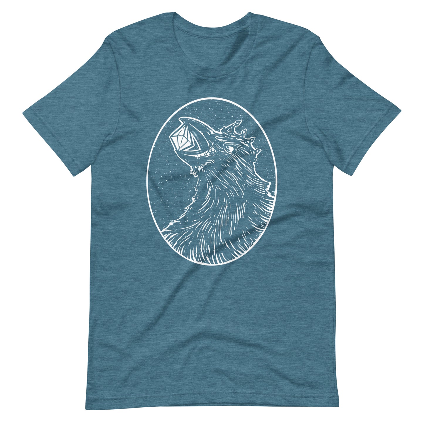 Crow Diamond White - Unisex t-shirt - Heather Deep Teal Front