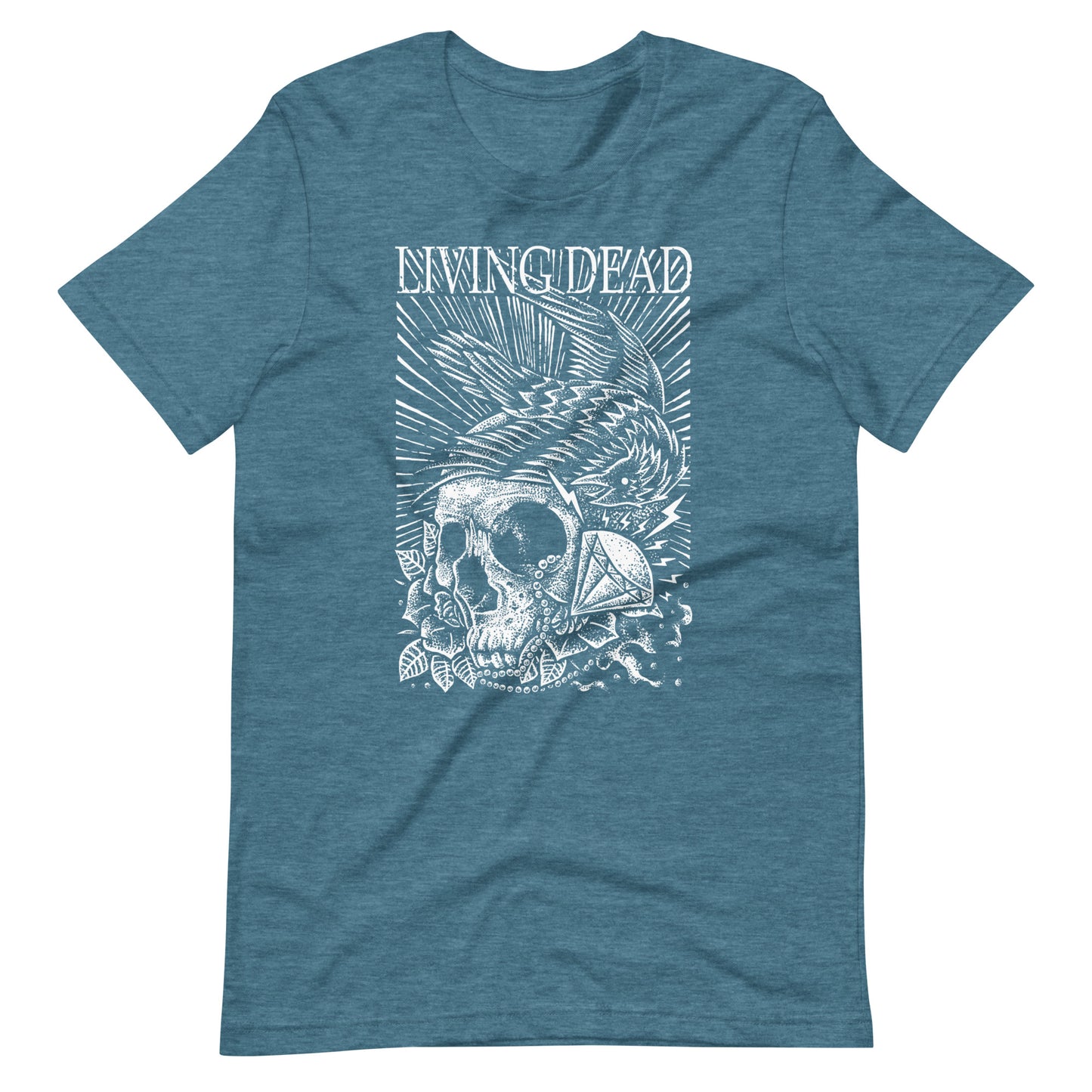 Living Dead Diamond White - Men's t-shirt - Heather Deep Teal Front
