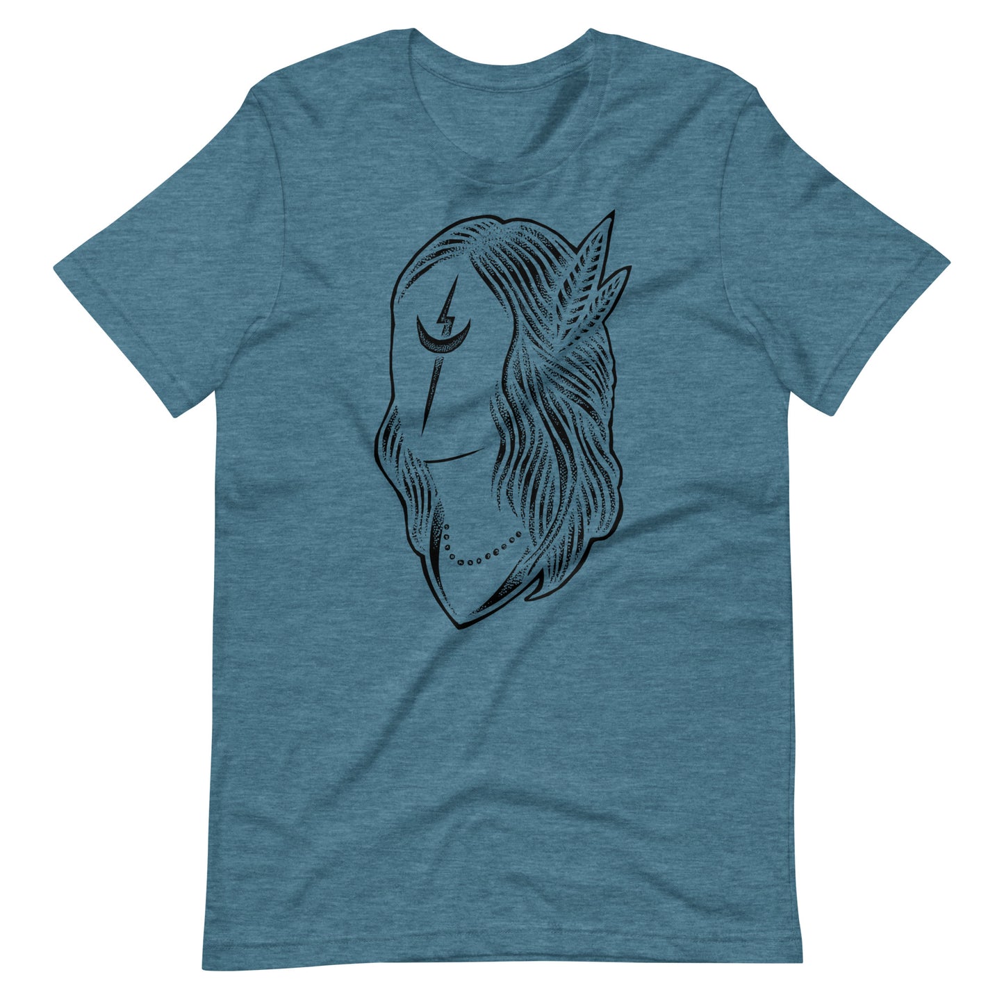 Black Night Black - Men's t-shirt - Heather Deep Teal Front