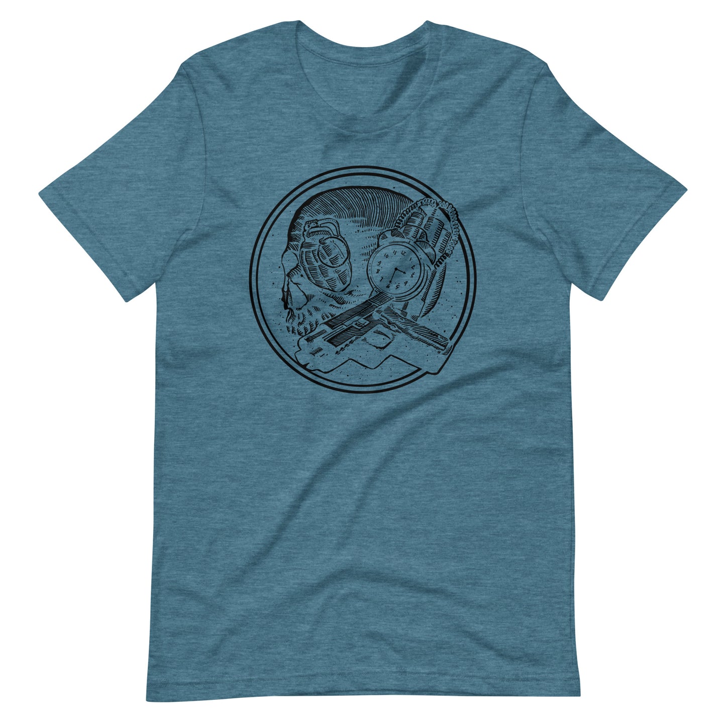 Boom as Hell Black - Men's t-shirt - Heather Deep Teal Front