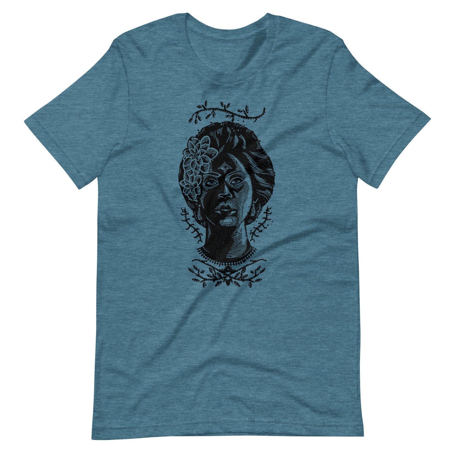 Girl Eyes Black - Men's t-shirt - Heather Deep Teal Front