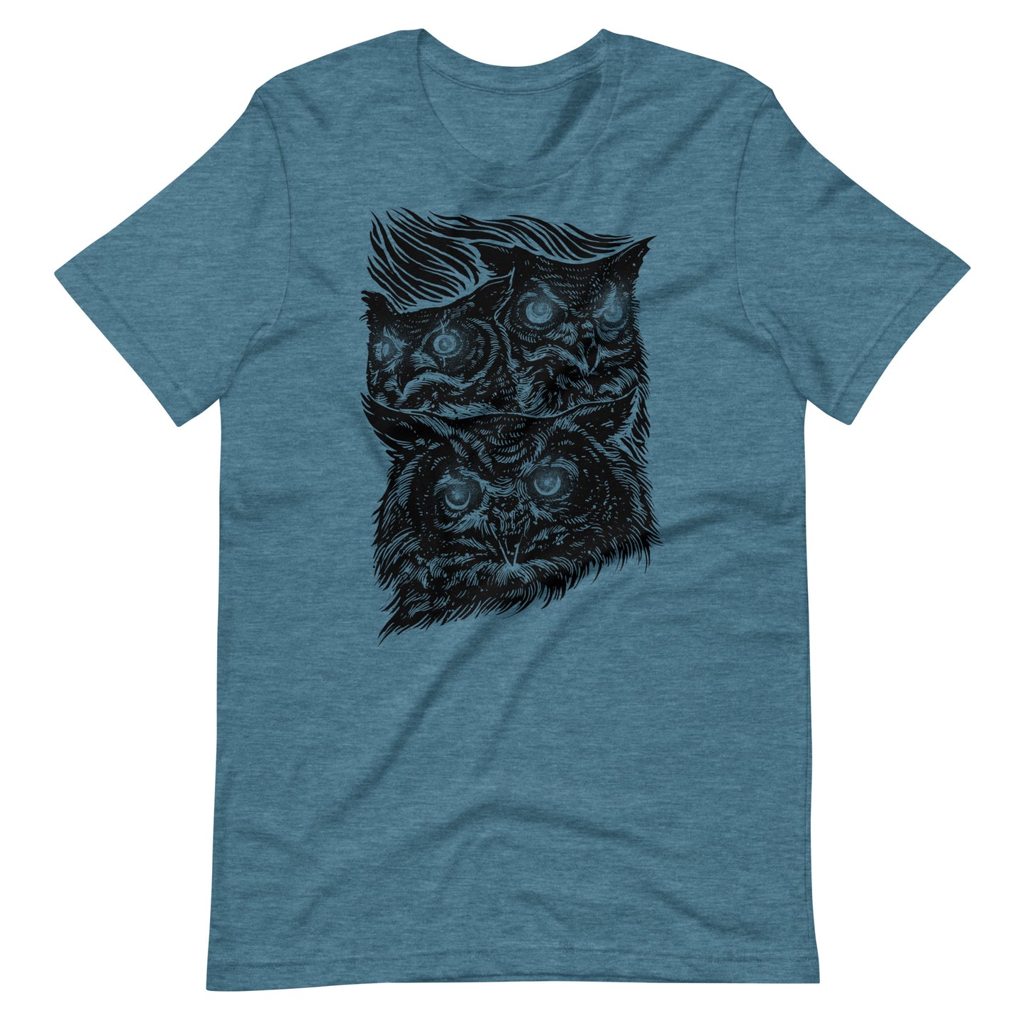 Night Eyes Black - Men's t-shirt - Heather Deep Teal Front