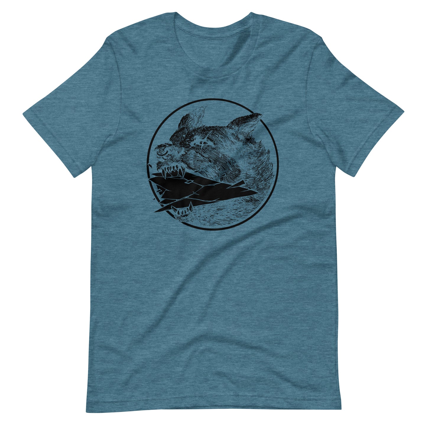 Shard Black - Men's t-shirt - Heather Deep Teal Front