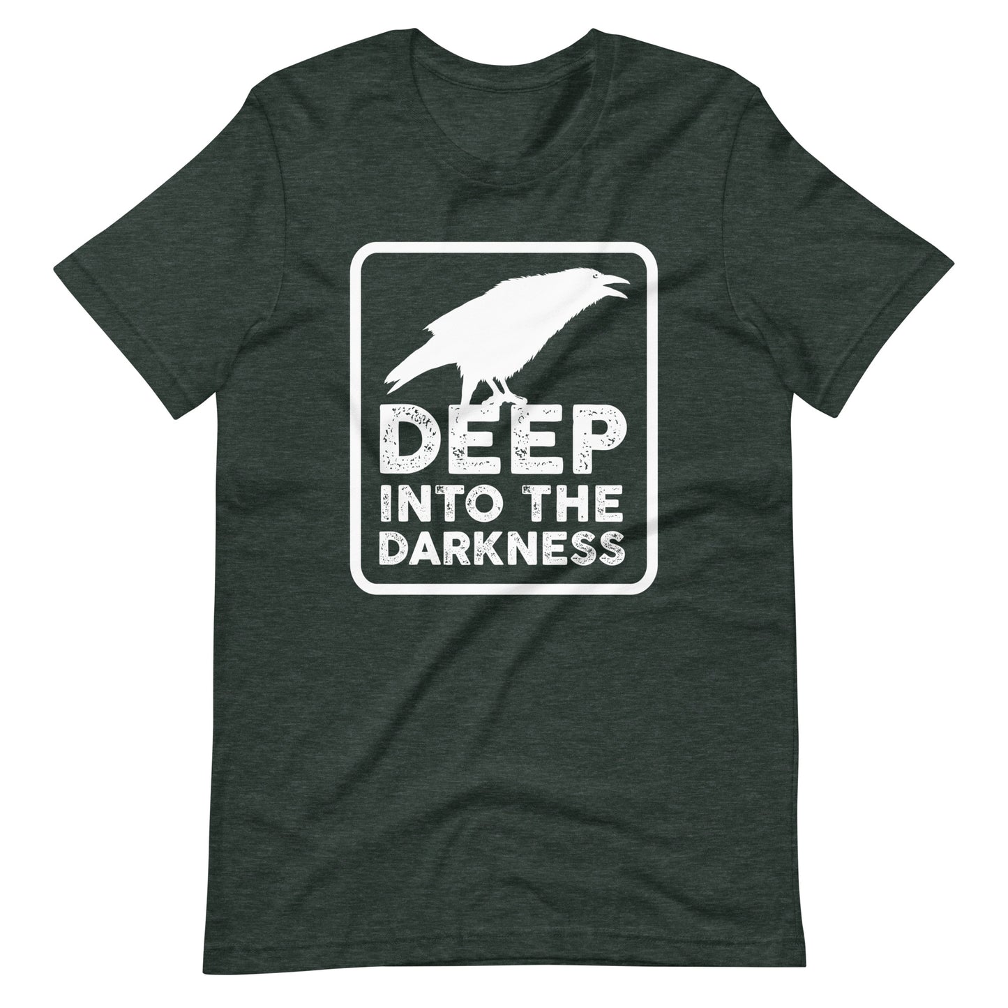 Raven Deep Into the Darkness - Men's t-shirt - Heather Forest Front